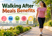 Walking After Meals Benefits: 9 Amazing Health Advantages Walking After Meals Benefits – Person Enjoying a Healthy Walk After Dinner