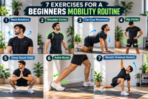 Beginners Mobility Routine showing simple mobility exercises